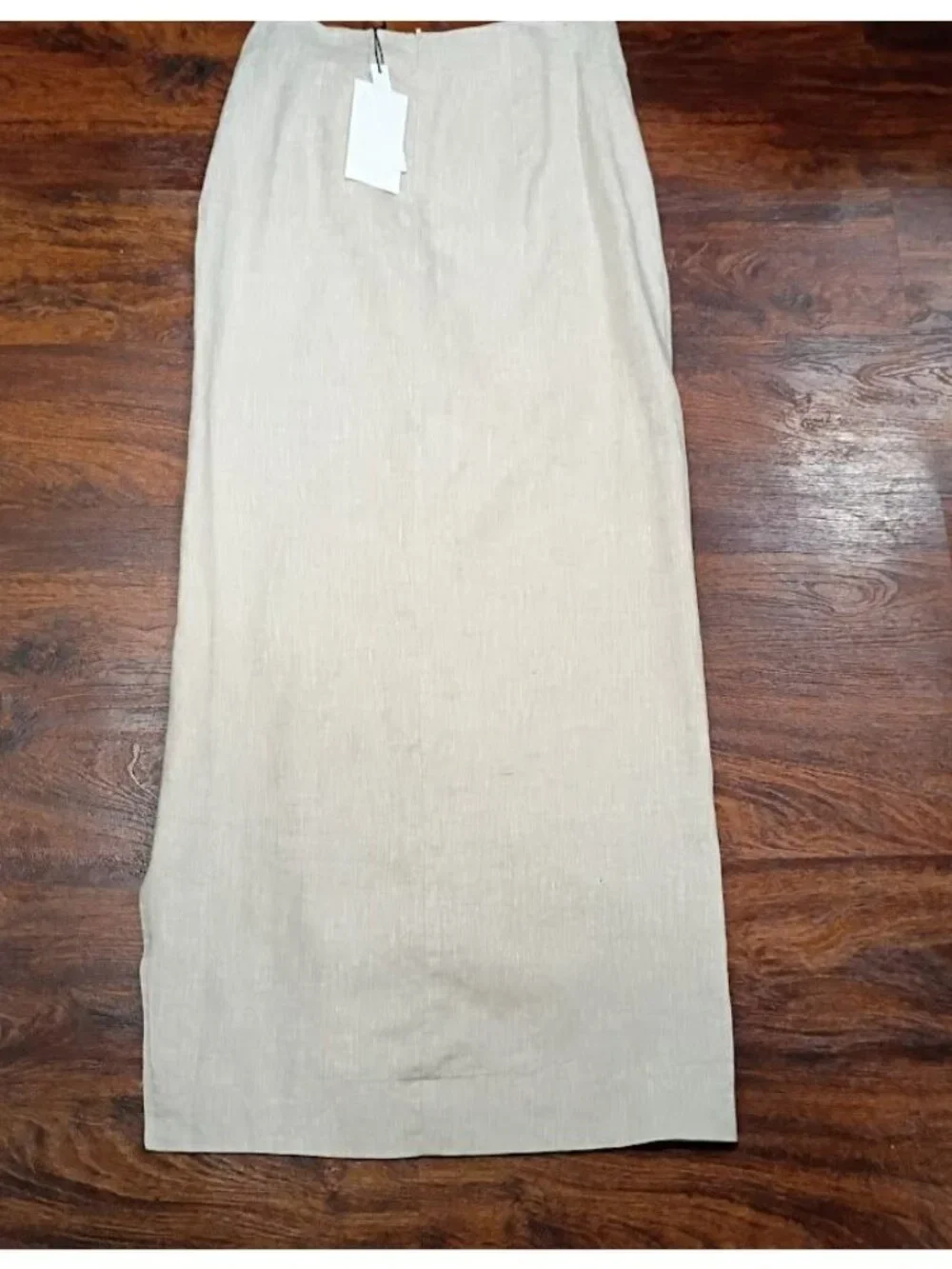 Lisa Maree Linen Tan Beige long Skirt Sz S Linen Blend Wrap Style NWT - Picture 3 of 15